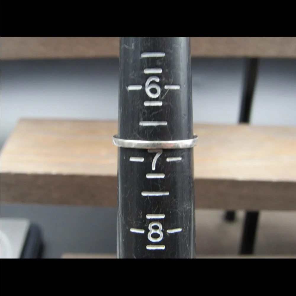 Size 6.75 sterling silver, dainty engagement ring, promise ring - Picture 4 of 4